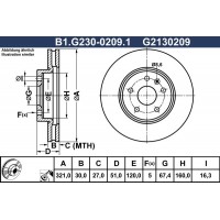 B1.G230-0209.1 GALFER Гальмівний диск