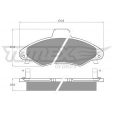 TX 10-821 TOMEX Brakes Комплект гальмівних колодок дисковий гальм