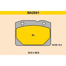 BA2041 BARUM Комплект гальмівних колодок дисковий гальм