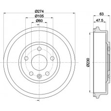 8DT 355 302-601 HELLA PAGID Гальмівний барабан