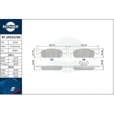 RT 2PD24790 ROTINGER Комплект гальмівних колодок дисковий гальм
