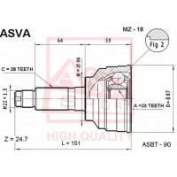 MZ-18 ASVA Шарнирный комплект, Привідний вал