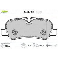 598742 VALEO Комплект гальмівних колодок дисковий гальм