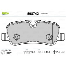 598742 VALEO Комплект гальмівних колодок дисковий гальм