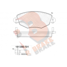 RB1380-701 R BRAKE Комплект гальмівних колодок дисковий гальм
