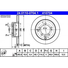 24.0110-0704.1 ATE Гальмівний диск