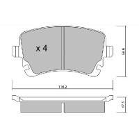 BPVW-2010 AISIN Комплект гальмівних колодок дисковий гальм