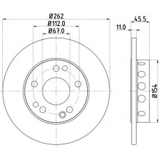 8DD 355 100-741 HELLA Гальмівний диск