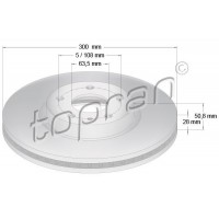 304 854 TOPRAN Гальмівний диск