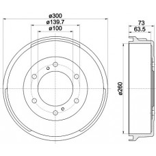 8DT 355 302-361 HELLA Гальмівний барабан