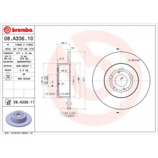 08.A336.10 BREMBO Гальмівний диск