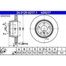 24.0120-0217.1 ATE Гальмівний диск