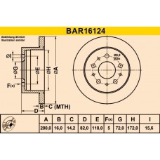BAR16124 BARUM Гальмівний диск
