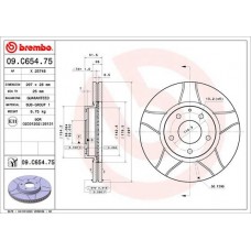 09.C654.75 BREMBO Гальмівний диск