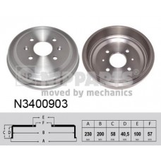 N3400903 NIPPARTS Гальмівний барабан