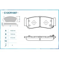 C12CR1007 CWORKS Комплект гальмівних колодок дисковий гальм