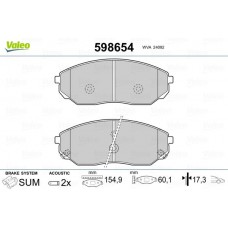 598654 VALEO КомплеК т гальмівних колодок, дискове гальмо