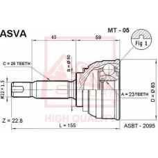 MT-05 ASVA Шарнирный комплект, Привідний вал