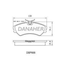 DBP668 DANAHER Комплект гальмівних колодок дисковий гальм