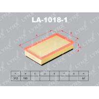 Повітряний фільтр LYNXauto LA-1018-1