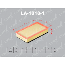 Повітряний фільтр LYNXauto LA-1018-1
