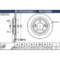 B1.G210-0383.1 GALFER Гальмівний диск