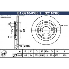 B1.G210-0383.1 GALFER Гальмівний диск