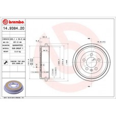 14.9384.20 BREMBO Гальмівний барабан