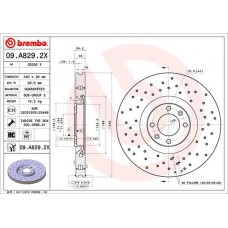 09.A829.2X BREMBO Гальмівний диск