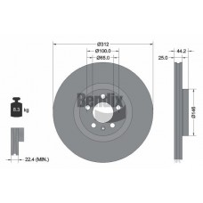 BDS1600HC BENDIX Braking Гальмівний диск