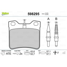 598295 VALEO Комплект гальмівних колодок дисковий гальм