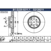 B1.G220-0211.1 GALFER Гальмівний диск