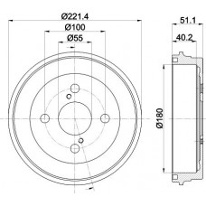 8DT 355 303-021 HELLA PAGID Гальмівний барабан