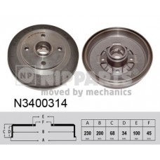 N3400314 NIPPARTS Гальмівний барабан