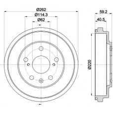 8DT 355 303-391 HELLA PAGID Гальмівний барабан