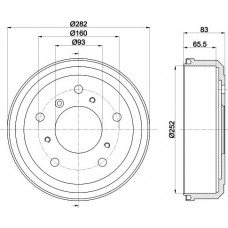 8DT 355 301-651 HELLA PAGID Гальмівний барабан