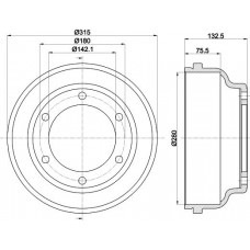 8DT 355 300-471 HELLA PAGID Гальмівний барабан
