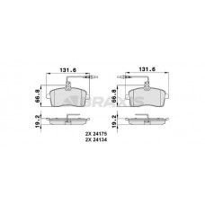 AB0089 BRAXIS Комплект гальмівних колодок дисковий гальм