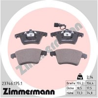 23746.175.1 ZIMMERMANN Комплект гальмівних колодок дисковий гальм