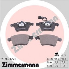 23746.175.1 ZIMMERMANN Комплект гальмівних колодок дисковий гальм