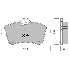 BPMB-1008 AISIN Комплект гальмівних колодок дисковий гальм