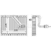 AE 128 000P MAHLE Випарник кондиціонера