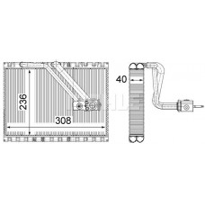 AE 128 000P MAHLE Випарник кондиціонера