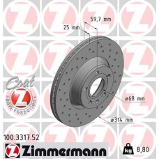 100.3317.52 ZIMMERMANN Гальмівний диск
