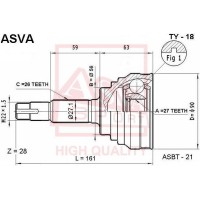 TY-18 ASVA Шарнирный комплект, Привідний вал