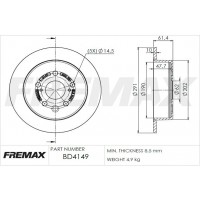 BD-4149 FREMAX Гальмівний диск