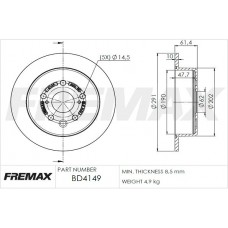 BD-4149 FREMAX Гальмівний диск