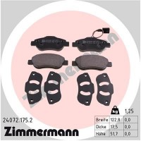 24072.175.2 ZIMMERMANN Комплект гальмівних колодок дисковий гальм