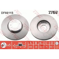 DF6611S TRW Гальмівний диск
