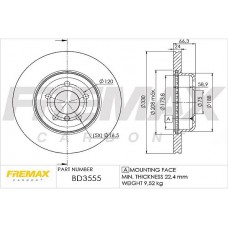 BD-3555 FREMAX Гальмівний диск
